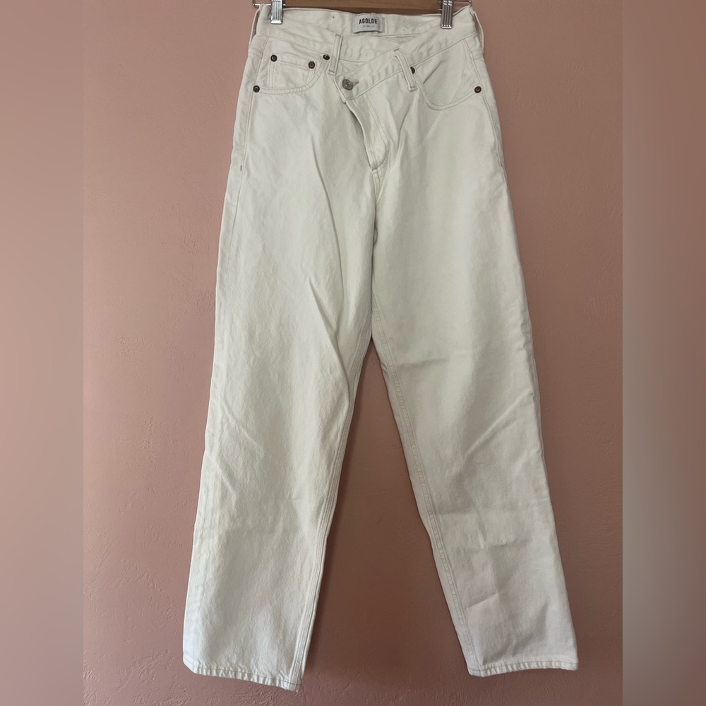 AGOLDE Criss Cross Wide Leg Jeans.